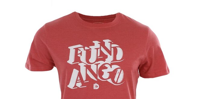 Pánské červené tričko s bílým potiskem Fundango