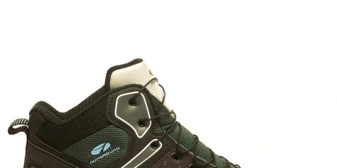 Pánské černo-zelené kotníčkové trekové boty Numero Uno