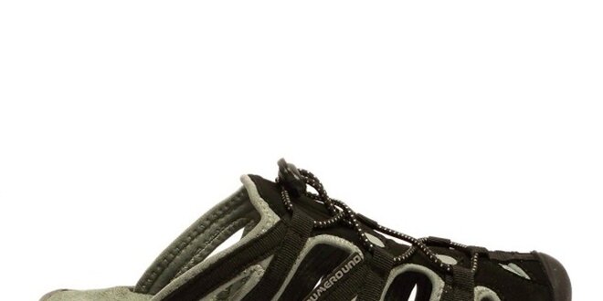 Dámské černo-šedé nazouvací sandály Numero Uno