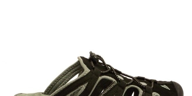 Pánské černo-šedé nazouvací sandály Numero Uno