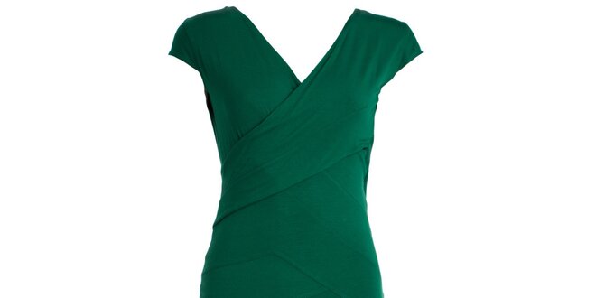 Dámské lahvově zelené pouzdrové šaty JDC London