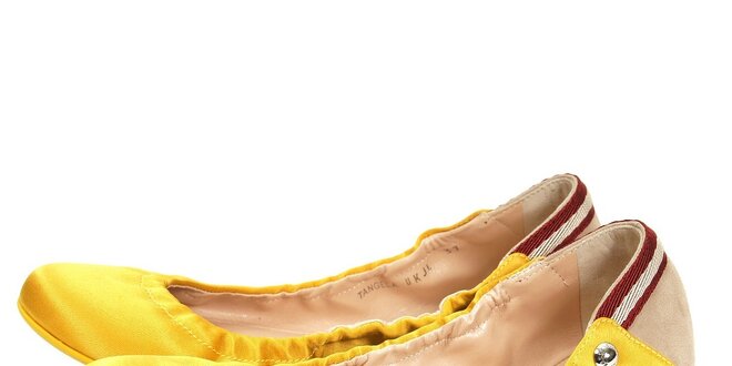 Luxusní dámské balerínky značky Bally v zářivě žluté barvě