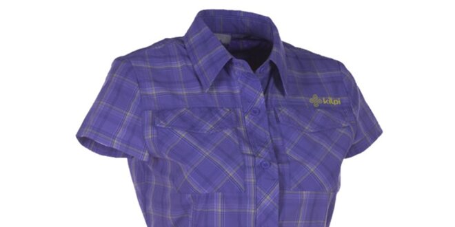 Dámská fialová kostkovaná košile s krátkým rukávem Kilpi