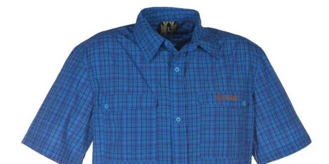Pánská modrá košile s kostkovaným vzorem Kilpi