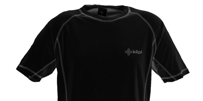 Pánské černé funkční tričko s kontrastními švy Kilpi