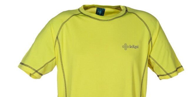 Pánské žlutozelené funkční tričko s kontrastními švy Kilpi