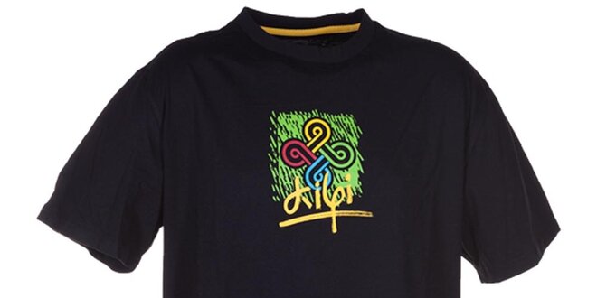 Pánské černé tričko s barevným potiskem Kilpi