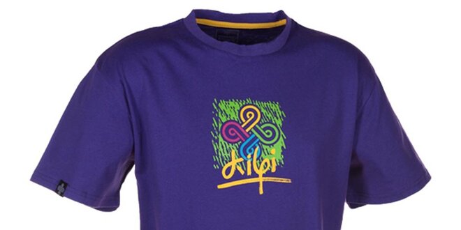Pánské fialové tričko s barevným potiskem Kilpi