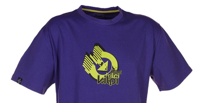 Pánské fialové triko s krátkým rukávem a barevným potiskem Kilpi