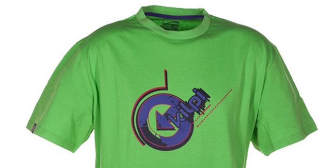 Pánské zelené tričko s fialovým potiskem Kilpi