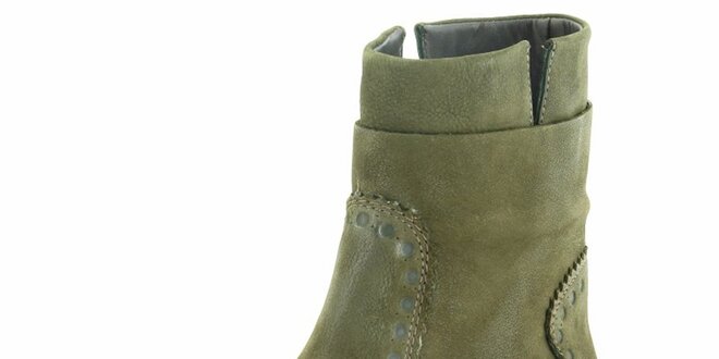 Dámské semišové zelené kotníčkové boty Geox