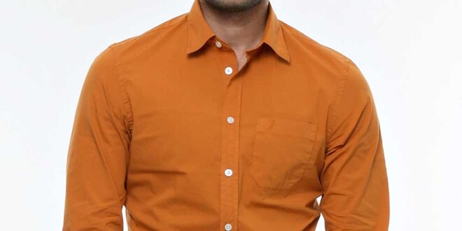 Pánská tmavě oranžová košile Nautica