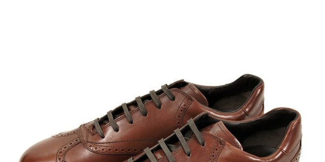 Pánská kožená obuv Bally v hnědé barvě