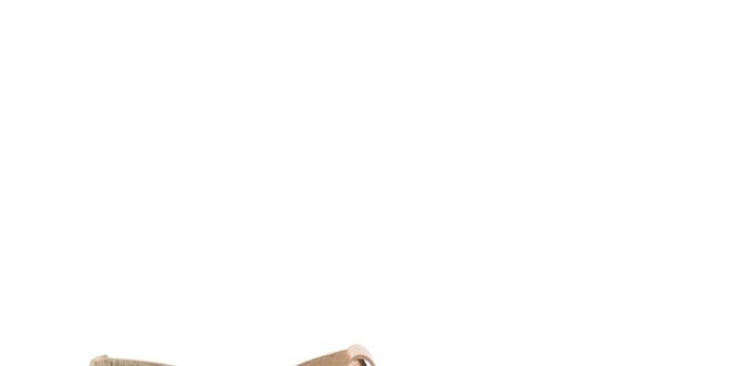 Dámské hnědobéžové sandály s bílou podrážkou MISU