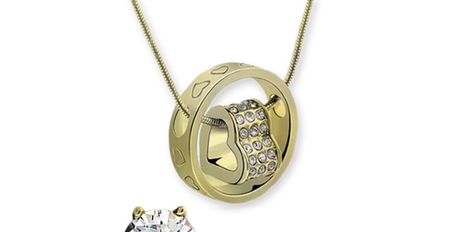 Dámská sada šperků s kamínky Swarovski Elements - jemné náušnice a náhrdelník