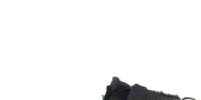 Pánské kožené černé kotníkové boty s kožíškem Diesel