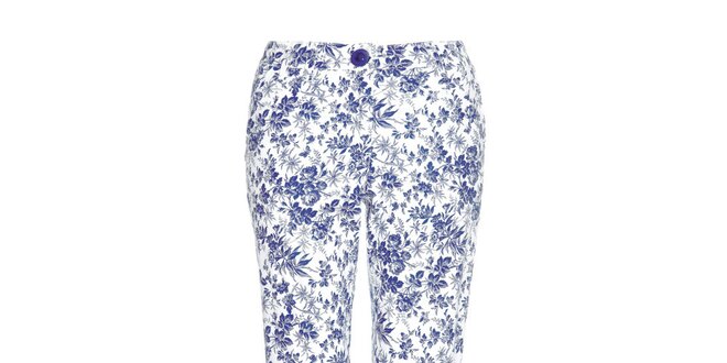 Dámské modře květované kalhoty Fever