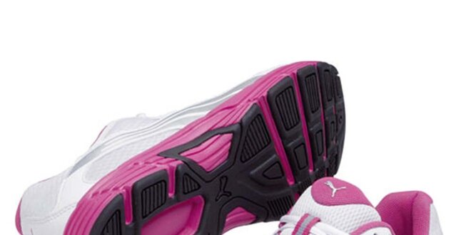 Dámské bílo-stříbrno-růžové sportovní tenisky Puma