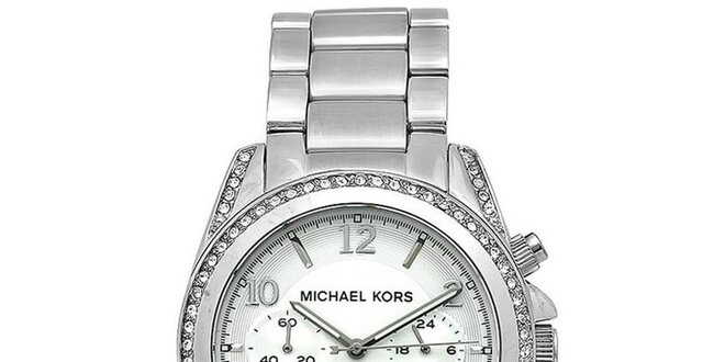 Dámské hodinky z ušlechtilé oceli se zirkony na lunetě Michael Kors