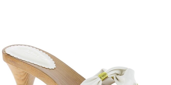 Dámské bílé sandálky se zlatou nití Andrea Conti