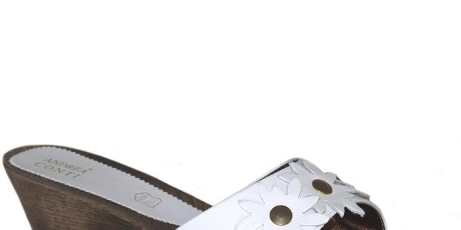 Dámské bílé nazouvací sandály Andrea Conti