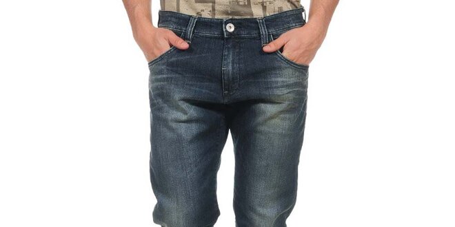 Pánské tmavě modré džíny s šisováním Calvin Klein