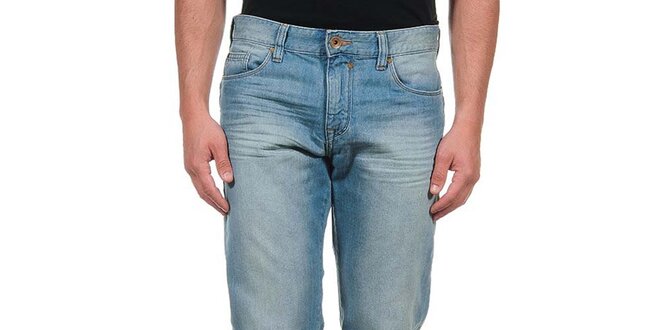 Pánské světle modré džíny s vyšisovanými místy Calvin Klein