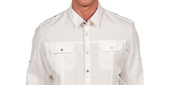 Pánská bílá košile s kapsami Calvin Klein