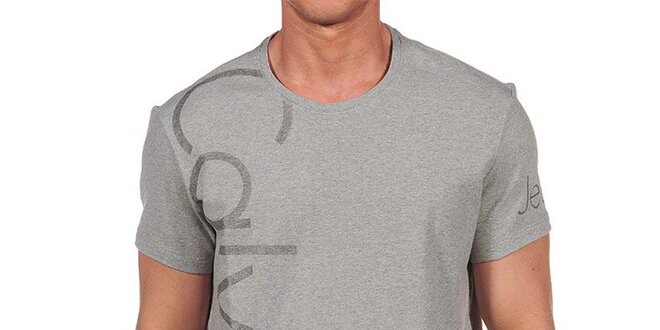 Pánské šedé tričko s krátkým rukávem Calvin Klein