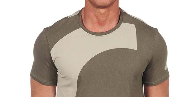 Pánské khaki tričko s iniciálami Calvin Klein
