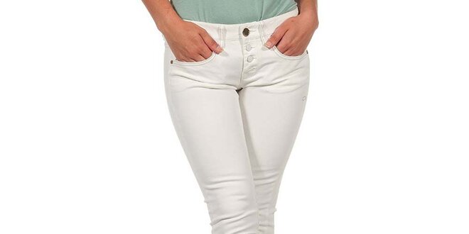 Dámské krémově bílé džíny s knoflíčky Calvin Klein