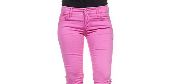 Dámské úzké růžové kalhoty Calvin Klein