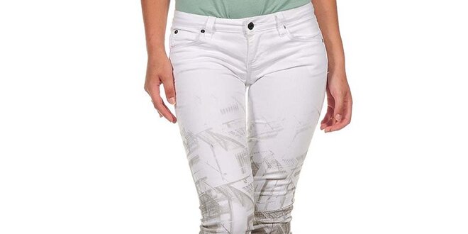Dámské bílé džíny s potiskem Calvin Klein