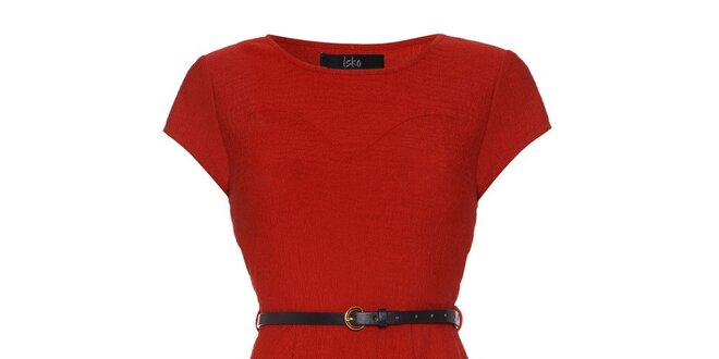 Dámské červené šaty s krátkým rukávem Iska