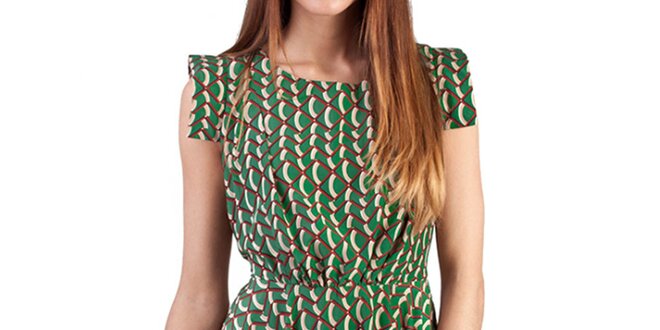 Dámské zelené šaty s barevným vzorem Pepper Tree