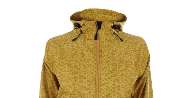 Dámská žlutá softshellová bunda se vzorem Trimm