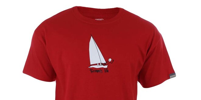 Pánské červené tričko s potiskem Trimm