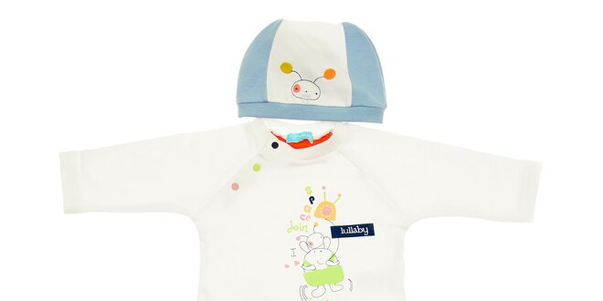 Dětská soupravička Lullaby - kalhotky, tričko a čepička