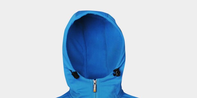 Pánská světle modrá softshellová bunda Sweep s kapucí