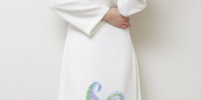 Dámská bílá sukně s jemným potiskem Mija