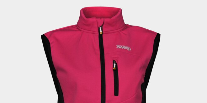 Dámská růžová softshellová vesta Sweep s černými detaily