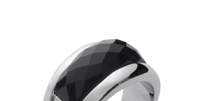 Dámský prsten s černým keramickým pásem Fifi Ange
