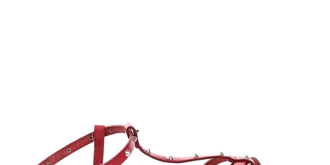 Dámské červené páskové kožené sandálky U.S. Polo