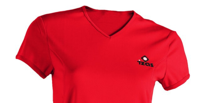 Dámské červené technické tričko s krátkým rukávem Izas