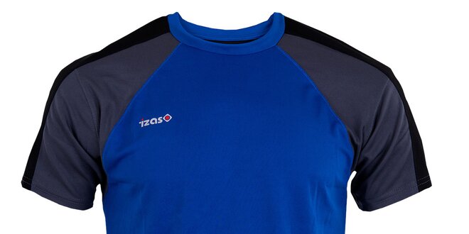Pánské modro-černo-šedé běžecké tričko Izas