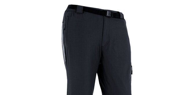 Pánské černo-šedé outdoorové kalhoty s páskem Izas
