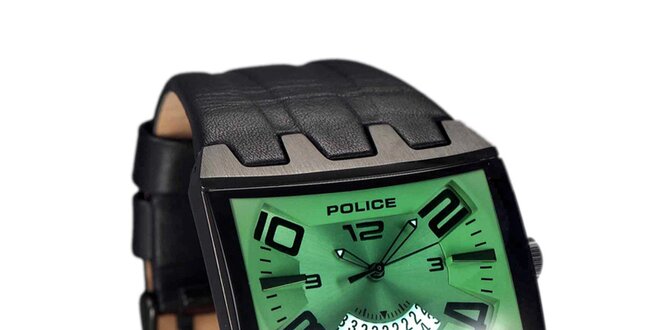 Pánské ocelové hodinky se zeleným ciferníkem Police