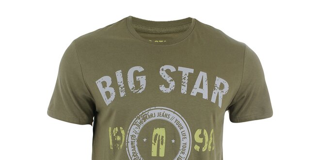 Pánské khaki tričko s krátkým rukávem Big Star