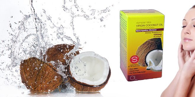 Panenský kokosový olej v kapslích - 2000mg Virgin Coconut Oil