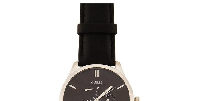 Pánské černé minimalistické hodinky Guess